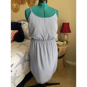 Old Navy Sleeveless Dress Large Adjustable Straps Light Blue Print NWT
